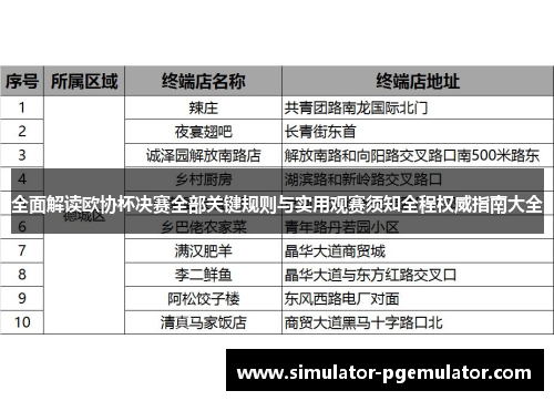 全面解读欧协杯决赛全部关键规则与实用观赛须知全程权威指南大全